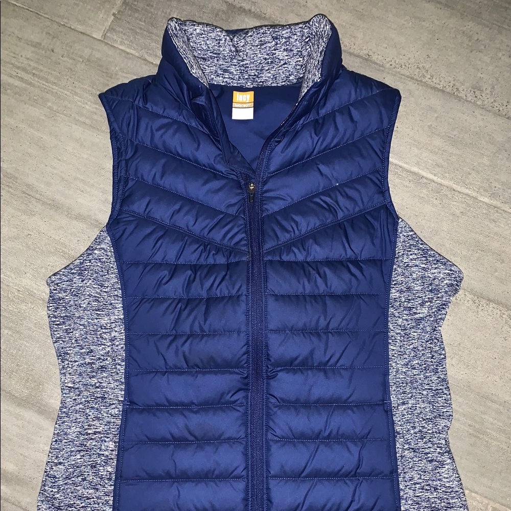 EUC LUCY TECH M BLUE QUILTED DOWN RUNNING VEST